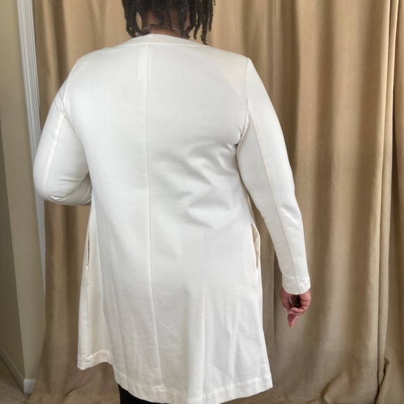 NWT Lane Bryant Long Blazer, Draped Lapels, white, size 10/12 - Picture 7 of 16